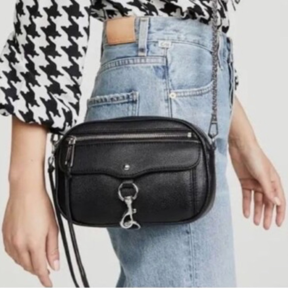 Rebecca Minkoff Blythe Black Leather Chain Tassel Crossbody Bag